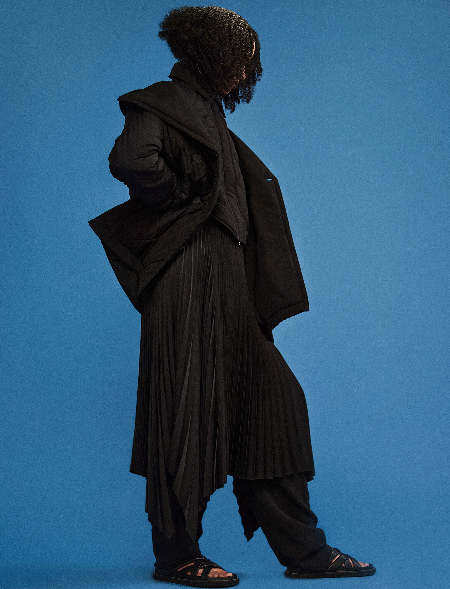 Joseph, Knit Weave Plisse Ade Skirt – Shorter Length, in Black